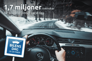 Varje dag tar 1,7 miljoner människor bilen till sitt arbete i Sverige